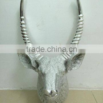 Polyresin goat head sculpture