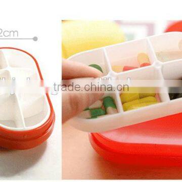 HOT SELL LFGB Colorful Plastic Portable Travelling Pill Box 6 Section Storage Box photo-3