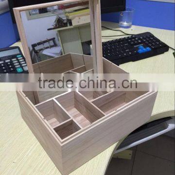 Wooden Natural Jewelry Gift Packaging Box Witjh Mirror photo-5