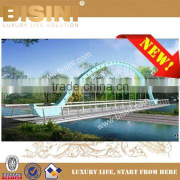 River Landscape Steel Structure Bridge, Metal Construction Decorative Bridge with CAD Design(BF08-Y10004)