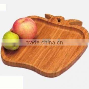 WOODEN/BAMBOO PLATE APPLE SHAPE