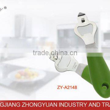 Different style stainless steel bottle opener with plastic grip