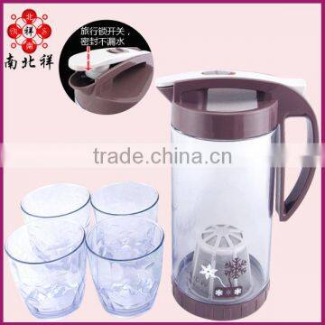 2016 New Plastic Large Water cooling Kettle With 4 Cups