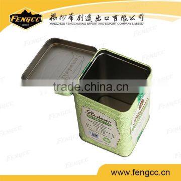 Popular design fancy printing small round tin box for tea