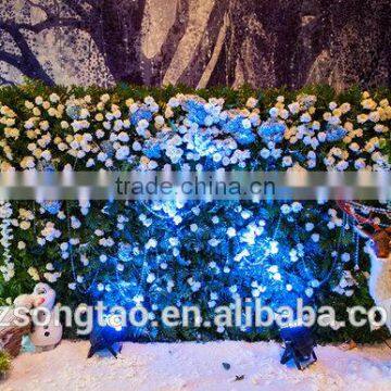 Colorful Artificial Flower Wall Backdrop With Wholesale Silk Flower Hydrangea and Rose for Wedding photo-3