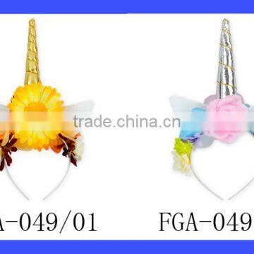 New Style Unicorn And Flowers Hairbands Cute Cat Ears Kids Hair Accessories