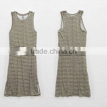 custom sublimation dresses Crew neck Side slits TANK MIDI straight fit dresses