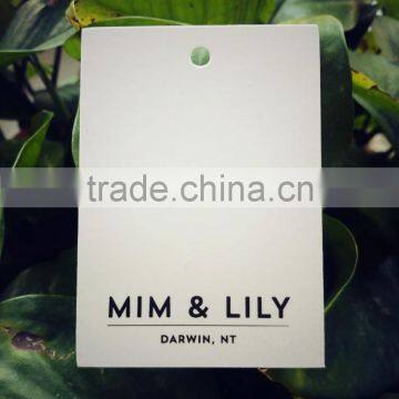 2017 high quality custom white cardboard paper hang tags for garments
