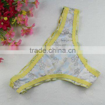 Stock Hot Female Free Size Yellow Thong G-string Cotton Sey Underwear Women's Panties Low Waist V-string Lingerie Intimates Thon photo-3