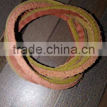 Brown and White Colour Flat Leather Shoe Lace photo-2