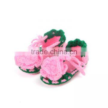 Summer Fashion Flower Hand Made Crochet Baby Toddler Shoes