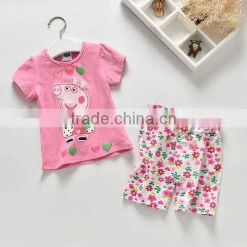 Kids wear baby girls' short sleeve T-shirts kids top fit summer short sleeve Tshirts set