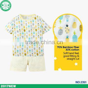 Wholesale 2017 new design summer clothing set baby girl wear with soft touch