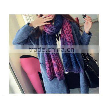 Winter Super Thick and Women Fashion 180*40cm Color Gradual Change Design Women Knitting Latest Scarf photo-4
