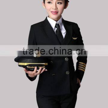Juqian Green Classic Tailor Made Women Airline Suits Uniform Female Airline Pilot Uniforms photo-4