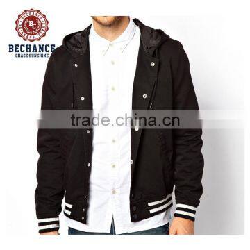 Mens custom varsity jacket with hood