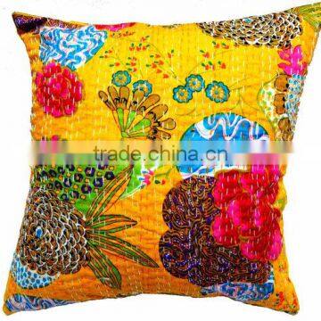 Indian Handmade Kantha Cushion Covers , Cotton/boho/ Hippie/chic/ Housewarming Gift/ Birthday Gift/ Banjara photo-3