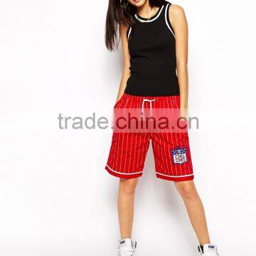 Criminal Damage Longline Shorts With Pinstripe Matching Set