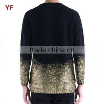 Men's Fashion Gold and Silver Foil Print Pullover Sweater Design photo-3