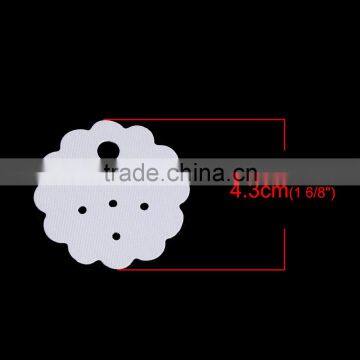 Paper Jewelry Display Card Flower White 4.3cm(1 6/8") x 4.3cm(1 6/8"), 1 Piece photo-2