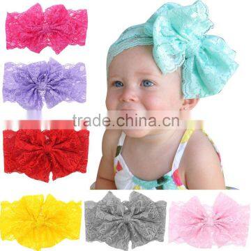 Europe and the United States selling children lace bow with bilateral baby headdress flower Amazon aliepress goods