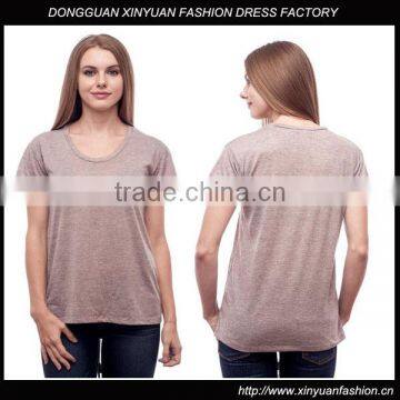 Wholesale Fashion Womens Lastest Design T-Shirt,Custom Casual Pure Color Plain T-shirt For Women