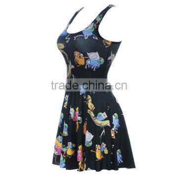 Hot Sale Women Digital Printing Dress Skater Dress S119-129