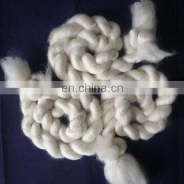 100% pure dehaired white cashmere fiber tops 16.0mic 46mm