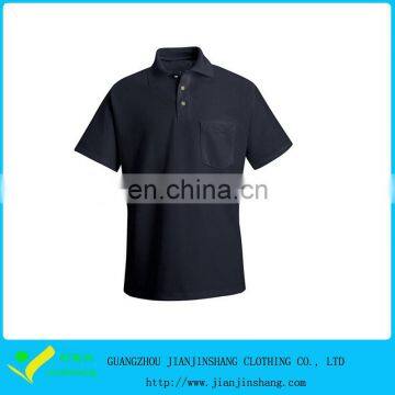 Plain Designed Solid Color High Quality Short Sleeve Pocketed Golf Shirt