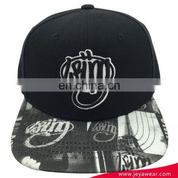 2017 china best selling and cheap embroidered baseball cap flat bill snapback cap with screen printing