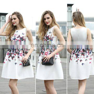 2017 Fahsion wholesale white woman one piece dress