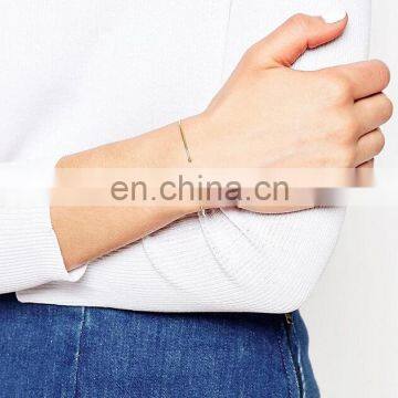 Gold Silver Simple Bangle Open Cuff Women Stretch Bangle Bracelet photo-2