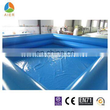 Double layers materials squate blue and orange color inflatable swimming pool with CE certificate