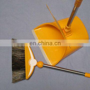 plastic foldable assembled broom and dustpan