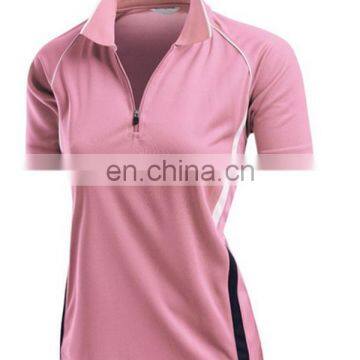 Wholesale brand short sleeve polo t shirt with zipper