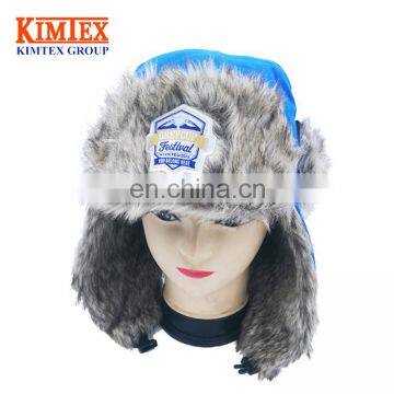 Unisex wholesale winter warm custom faux fur trapper hat