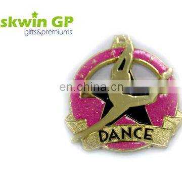 Glitter Inlaid Metal Medal For Dance Subject