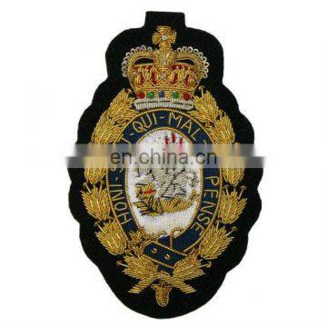 wholesale blazer army arm badges | Gold Wire Blazer Badge, crest, patch