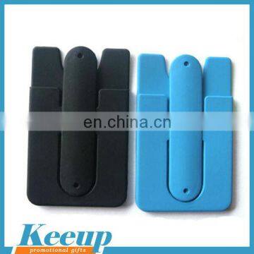 Useful Silicone Smart Card Wallet 3m Sticky Snap Stand photo-2