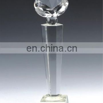 Optical Glass Classics Football Awards Crystal Trophy For Match Honor