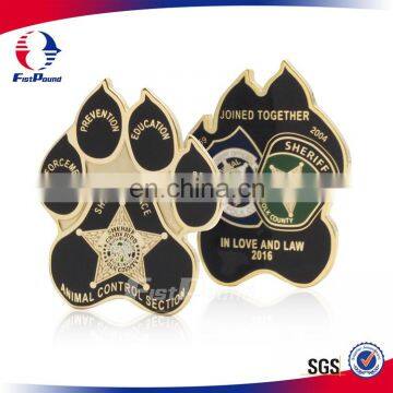 Animal Control Section Challenge Coin with Paw Shaped