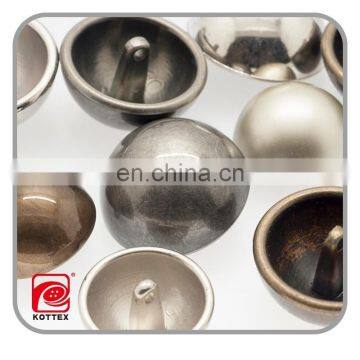 Manufactory AZO/ECO Friendly Shaven-Headed Metal Shinny Plating Shank Coat Button For Cloth Garment