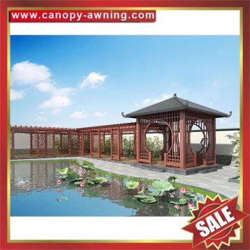 outdoor park garden wood look style alu aluminum metal gazebo pavilion pagoda gloriette cover shelter