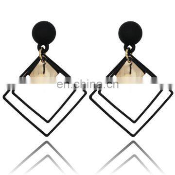 Simple New rhombus Earrings Multi-layer alloy Winding Geometric Small Stud for Women Girl Party Jewelry fashion