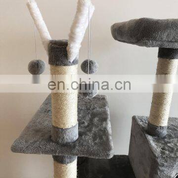 Quick Order Cats Kittens Fun Furniture Condos Wall Pet Cat Scratcher Tree Tower With Balls and Hammock photo-5