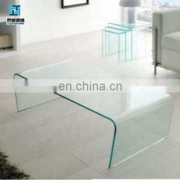 Fashionable Arch Small Sofa End Glass Bended Table top for Home Furniture