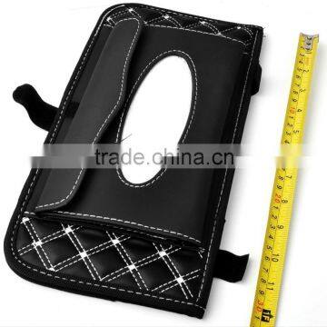 New Double-Deck Auto Car Visor CD/DVD Bag Storage Holder/Tissue Bag,Red+Black photo-3