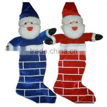 Santa Claus shaped plush Christmas stockings