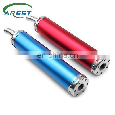 60x280mm Motorcycle Racing Blue Red Exhaust Muffler Pipe Silencer 2 Stroke blue/red