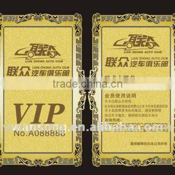 Printable gold PVC VIP Card with OEM logo